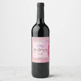 Pretty Pink Carnations Stylish Wine Making Wine Label
