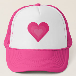 Pretty pink cartoon hearts baseball cap