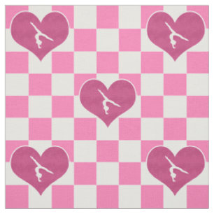 Pretty Pink Chequered Gymnastics Fabric
