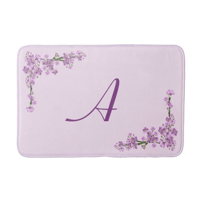 Pretty Pink Cherry Blossoms Bath Mat (Front)