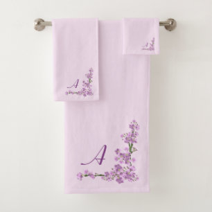 Pretty Pink Cherry Blossoms Bath Towel Set