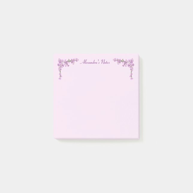 Pretty Pink Cherry Blossoms Post-it Notes (Front)