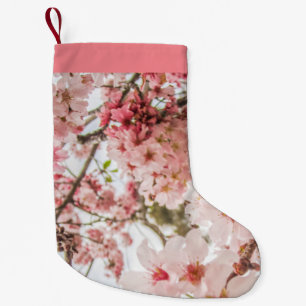 Pretty Pink Cherry Blossoms - Small Christmas Stocking