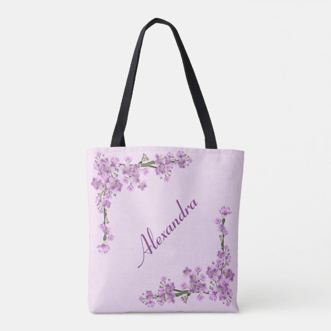 Pretty Pink Cherry Blossoms Tote Bag (Back)