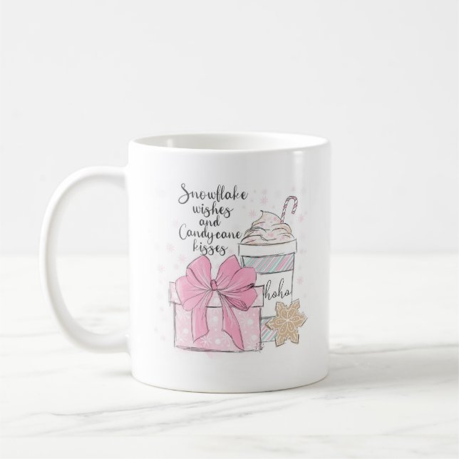 Pretty Pink Christmas Mug (Left)