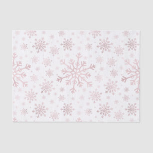 Pretty Pink Christmas Snowflakes on Winter White   Tissue Paper