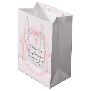 Pretty Pink Church Confirmation Party Custom Medium Gift Bag