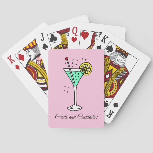 Pretty Pink Cocktails Playing Cards (Back)