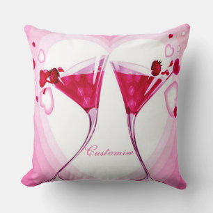 Pretty Pink Cocktails Throw Pillow