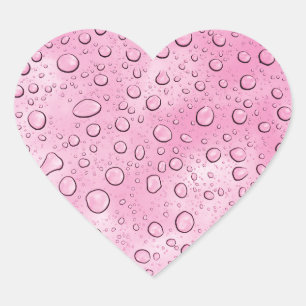 Pretty Pink Colour Water Drip Fun Heart Sticker