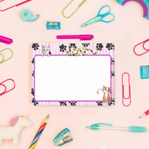 Pretty Pink colour with paws cute kittens 4" x 3" Post-it Notes