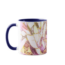 Pretty Pink Colours And Faux Gold Floral 