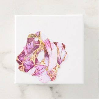 Pretty Pink Colours And Faux Gold Flower Favour Tags