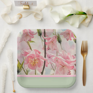 Pretty Pink Columbine - Paper Plate