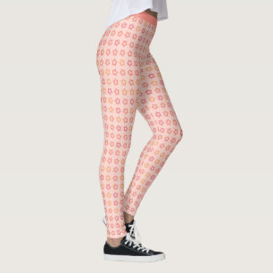 Pretty Pink Coral Stars Trendy Pattern Leggings