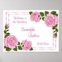 Pretty Pink Corner Bouquets Wedding Welcome
