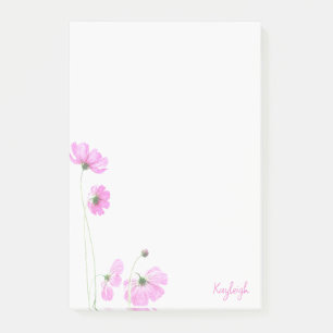 Pretty Pink Cosmos Floral  Post-it Notes