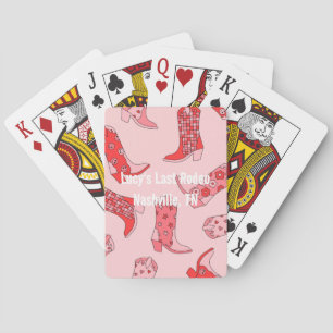 Pretty Pink Cowgirl Boots Playing Cards