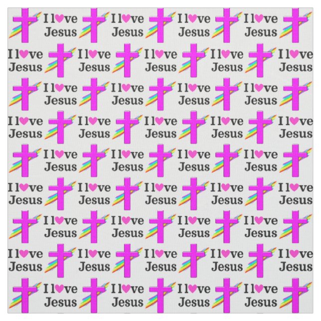 PRETTY PINK CROSS CHRISTIAN FABRIC (Swatch)