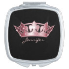 Pretty Pink Crown Compact Mirror