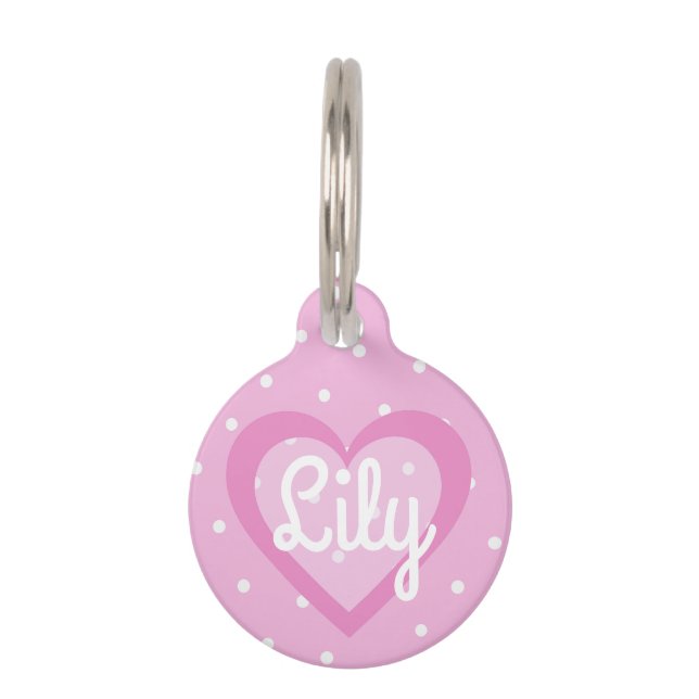 Pretty Pink Customisable Pet Tag (Front)