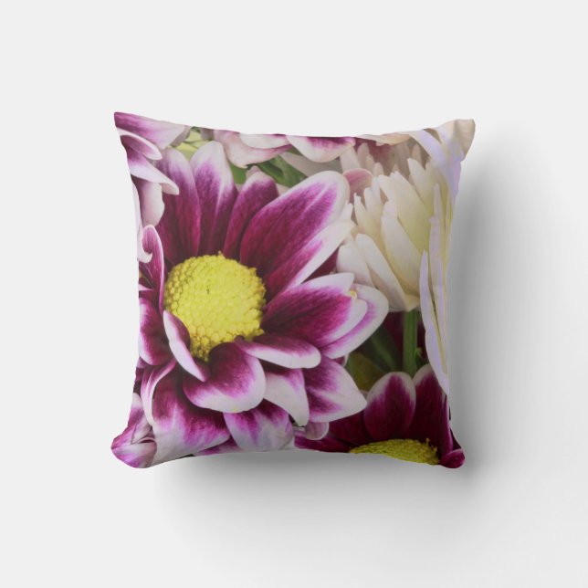 Pretty Pink Dahlia Bouquet Cushion (Front)