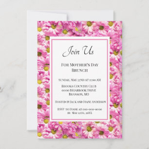 Pretty Pink Daisies Mother's Day Brunch  Invitation