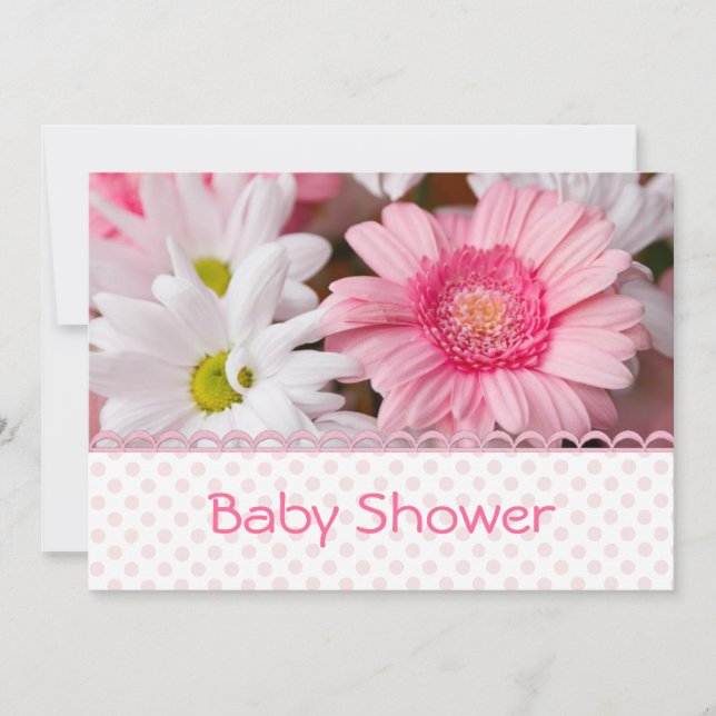 Pretty Pink Daisy Baby Shower Invitation (Front)