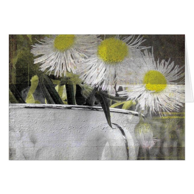 Pretty Pink Daisy-Like Flowers in a Teacup (Front Horizontal)