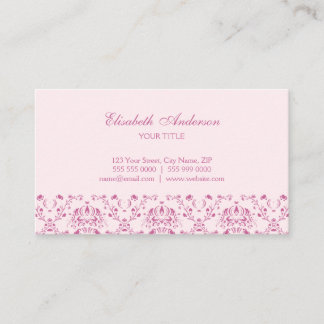 Pretty Pink Damask business card