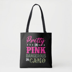 Pretty Pink Dangerous Camo Hunting Fishing Girl Tote Bag