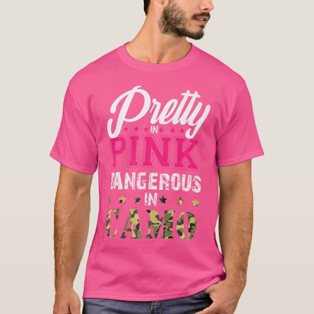 Pretty Pink Dangerous In Camo Hunting Girl Women H T-Shirt (Front)