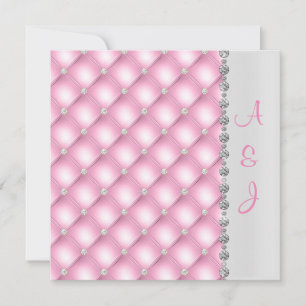 PRETTY PINK DIAMOND WEDDING INVITATION