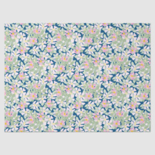 Pretty Pink Dog Roses on Deep Blue Tissue Paper