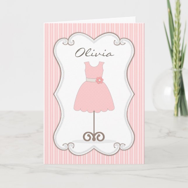 Pretty Pink Dress Will You Be My Flower Girl? Card (Front)