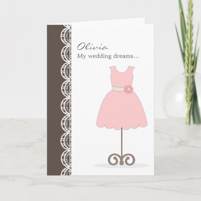 Pretty Pink Dress Will You Be My Flower Girl? Card (Front)
