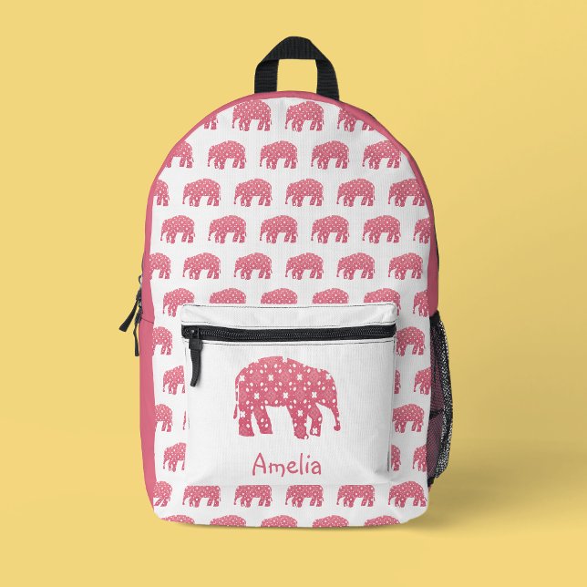 Pretty  Pink Elephant  Printed Backpack (Creator Uploaded)