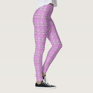 Pretty Pink Exercise Workout Leggings With Spandex