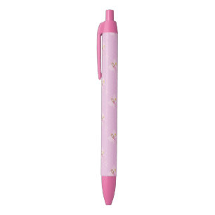 Pretty Pink Fairy Trim Pen, Black Ink Black Ink Pen