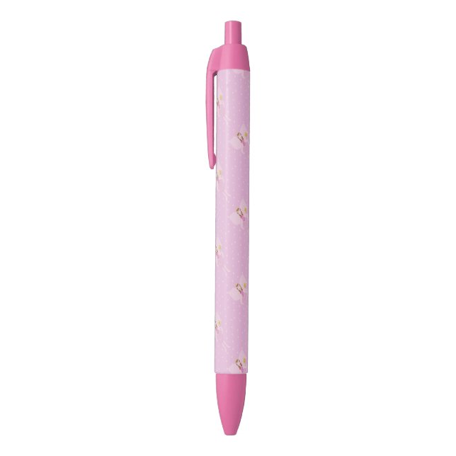 Pretty Pink Fairy Trim Pen, Black Ink Pen (Top (Vertical))