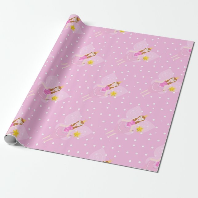 Pretty Pink Fairy Wrapping Paper (Unrolled)