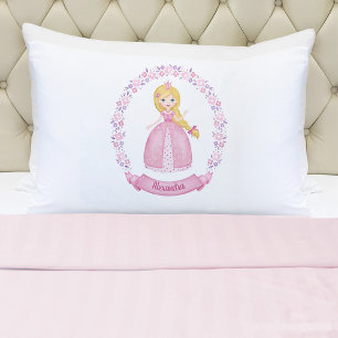 Pretty Pink Fairytale Princess Pillowcase