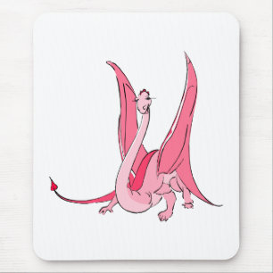 Pretty Pink Fantasy Dragon Mouse Mat