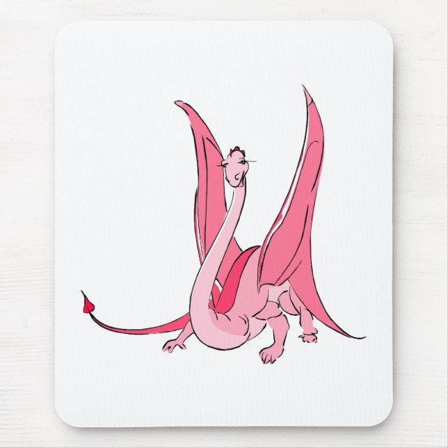 Pretty Pink Fantasy Dragon Mouse Mat (Front)