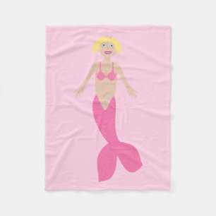 Pretty Pink Fantasy Mermaid Fleece Blanket