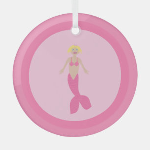 Pretty Pink Fantasy Mermaid Glass Tree Decoration