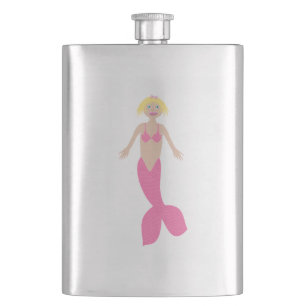 Pretty Pink Fantasy Mermaid Hip Flask