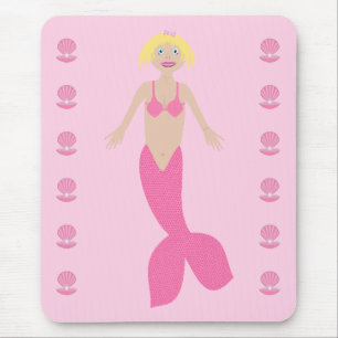 Pretty Pink Fantasy Mermaid Mouse Mat