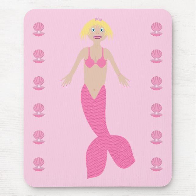 Pretty Pink Fantasy Mermaid Mouse Mat (Front)