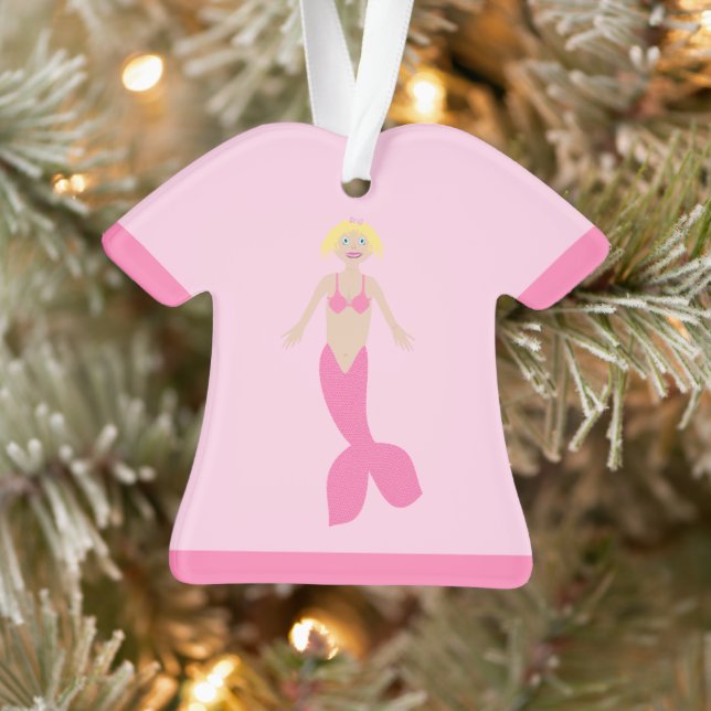 Pretty Pink Fantasy Mermaid Ornament (Tree)